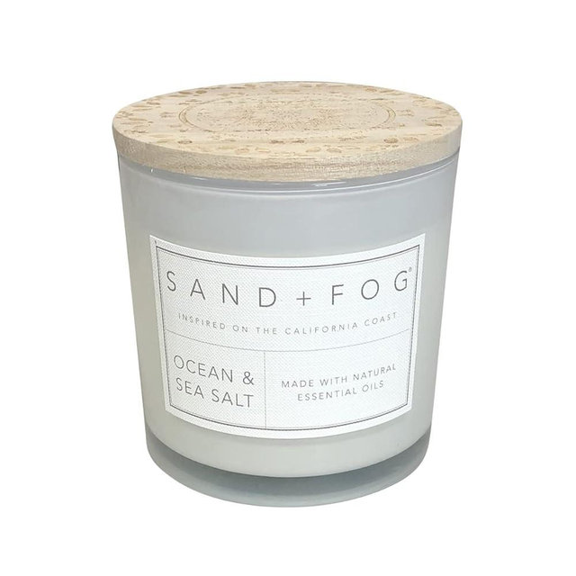 Sand + Fog Scented Candles - Ocean & Sea Salt - Additional Scents and Sizes - 3 Wicks 100% Cotton Lead-Free - Luxury Air Freshening Jar Candles - Perfect Home Decor - 21 oz
