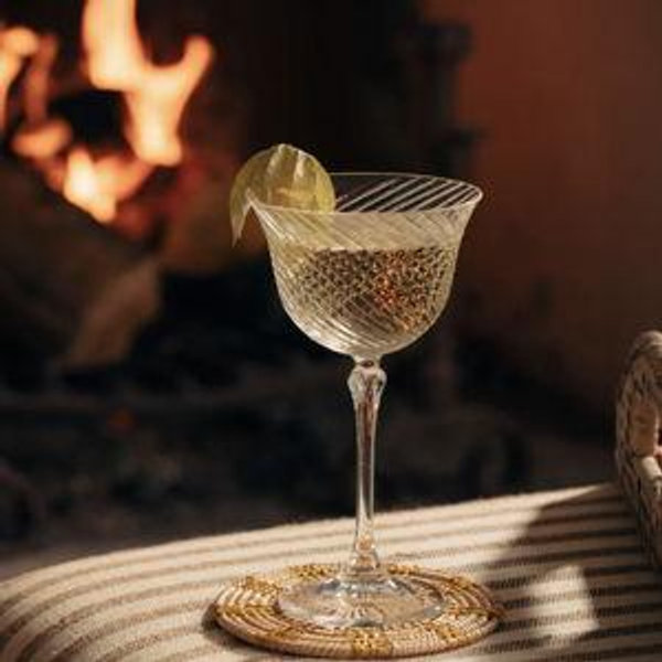 Set of 6 Julia Twisted Cut Crystal Coupes