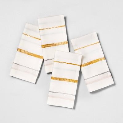 4pk Napkins Stripe Sour Cream Multi Stripe - Hearth & Hand™ with Magnolia