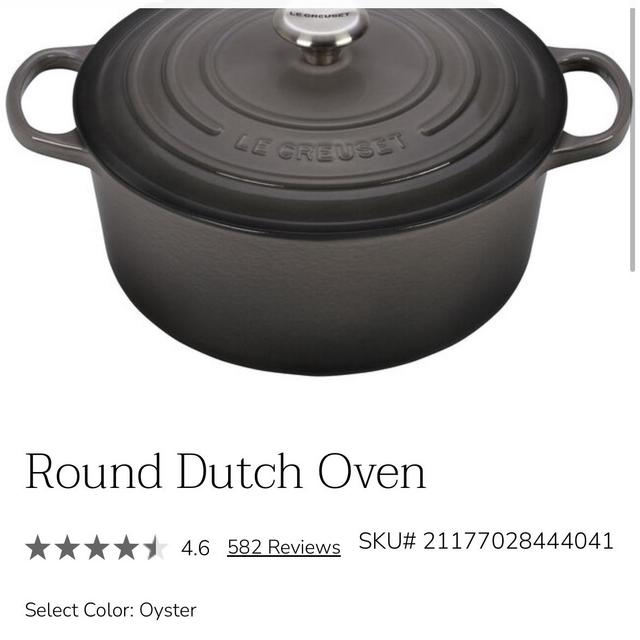 Round Dutch Oven 7 1/4 Quart Oyster Color