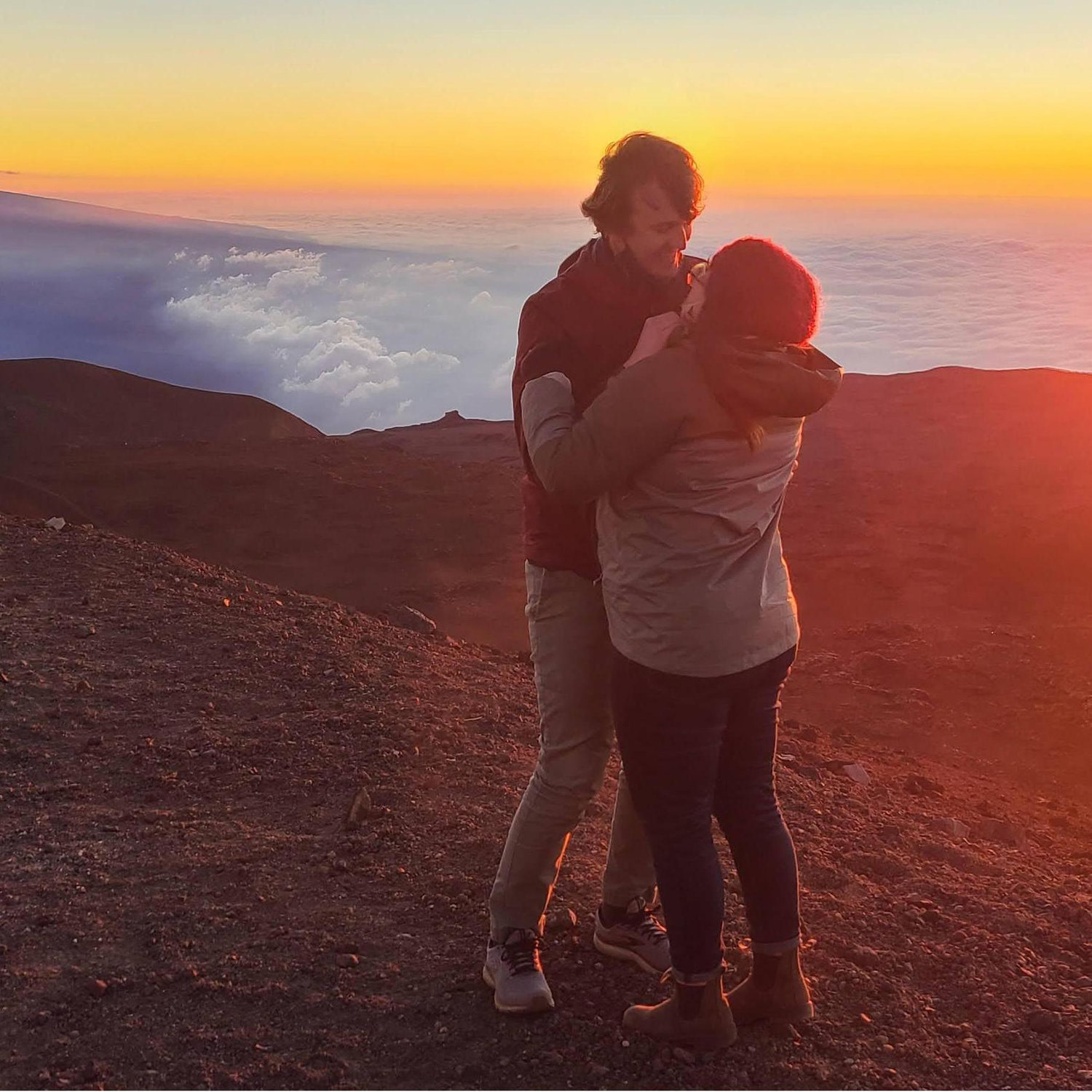 Our engagement! Moments after Nicolle said yes!