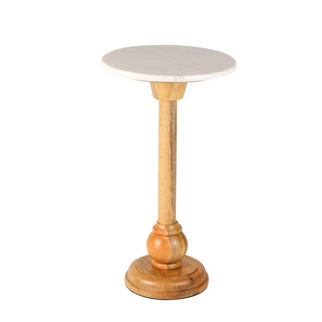 Bee & Willow™ Home 12-Inch Round Side Table in Natural/White Marble