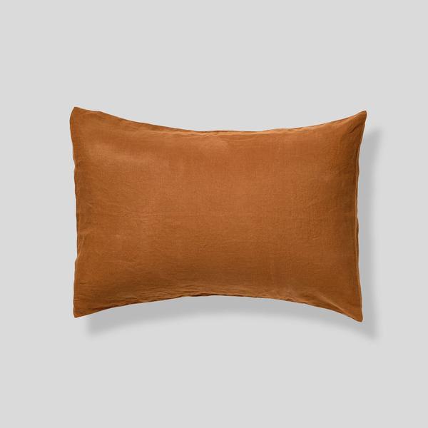 100% Linen Pillowslip Set (of two) in Tobacco - Euro