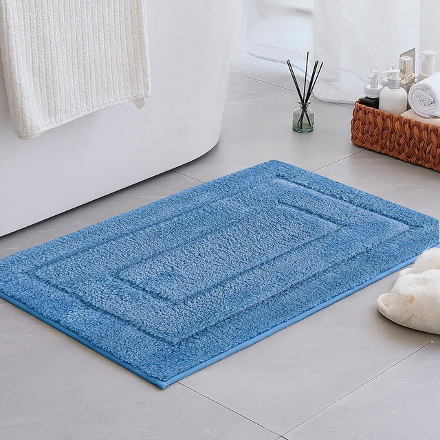 GRANNY SAYS Blue Bathroom Rugs Non Slip, 20" x 32", Bath Rugs for Bathroom, Bathroom Rugs Washable，Absorbent Bath Mats for Bathroom Floor, Shower Rugs for Bathroom, Microfiber Bath Mat for Tub