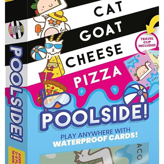 Taco Cat Goat Cheese Pizza - Poolside Edition – Waterproof Card Game for Outdoor Camping, Travel and Family Game Night - Wildly Entertaining & Easy to Learn – 10 Min, Ages 7+, 2-8 Players