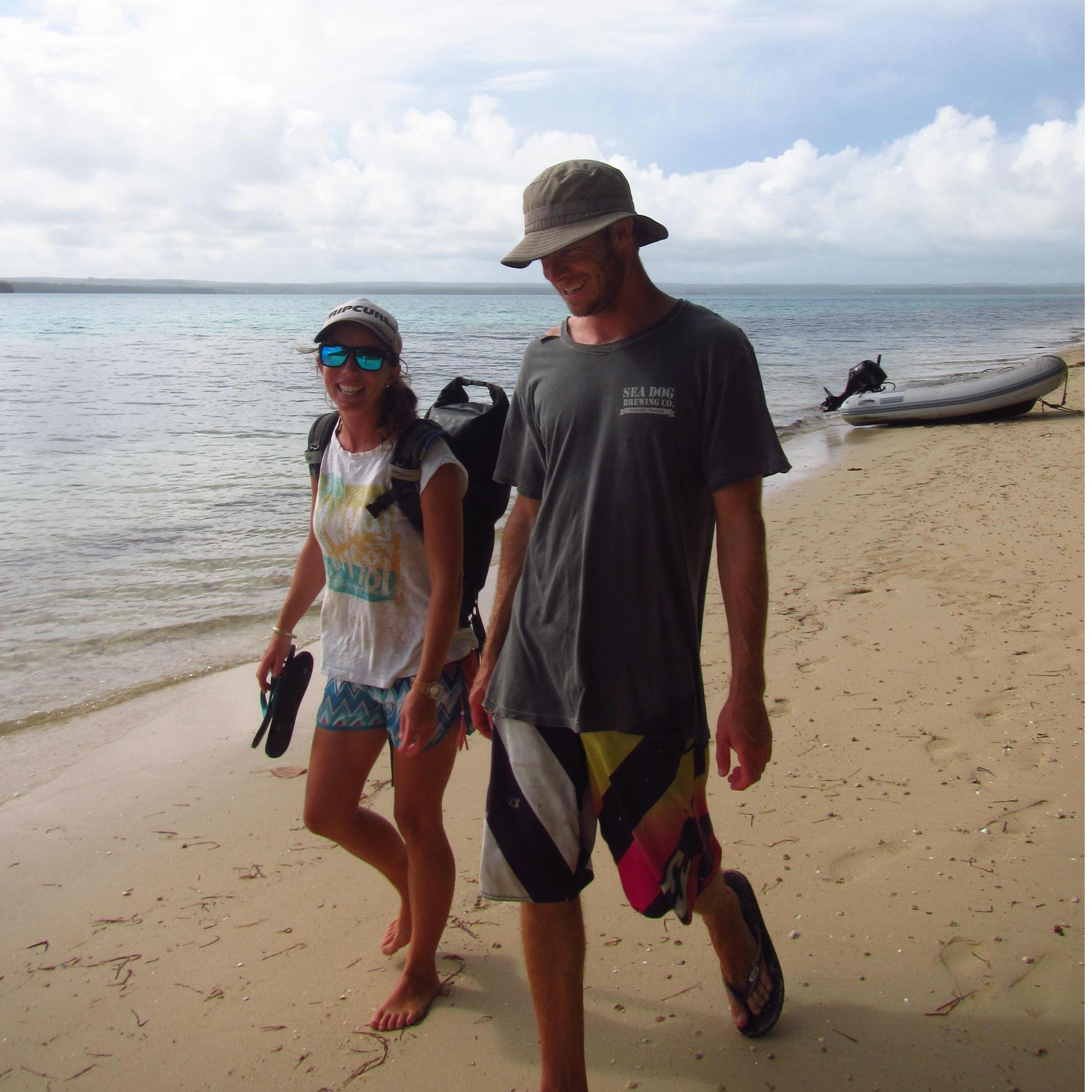Beach exploring in Tonga