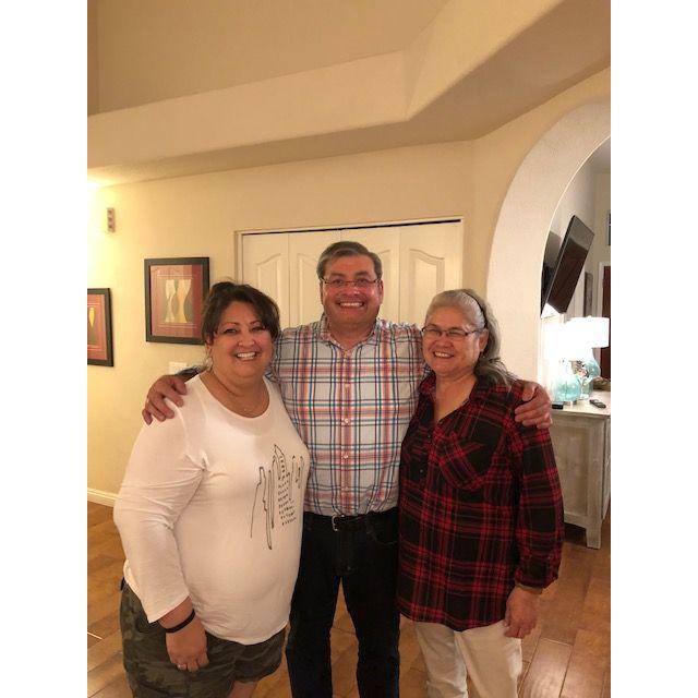 My mom, brother Rudy and myself visiting