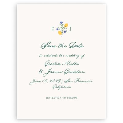Beige Wedding Digital Save the Date - Brume Portrait