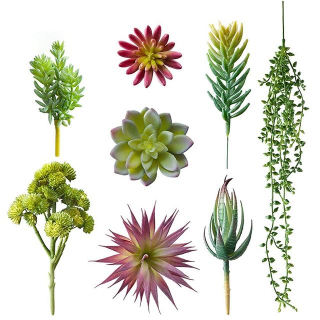 Magbeauty Mini Succulents Artificial Unpotted - Assorted Realistic Artificial Succulents for Home Decor, Office