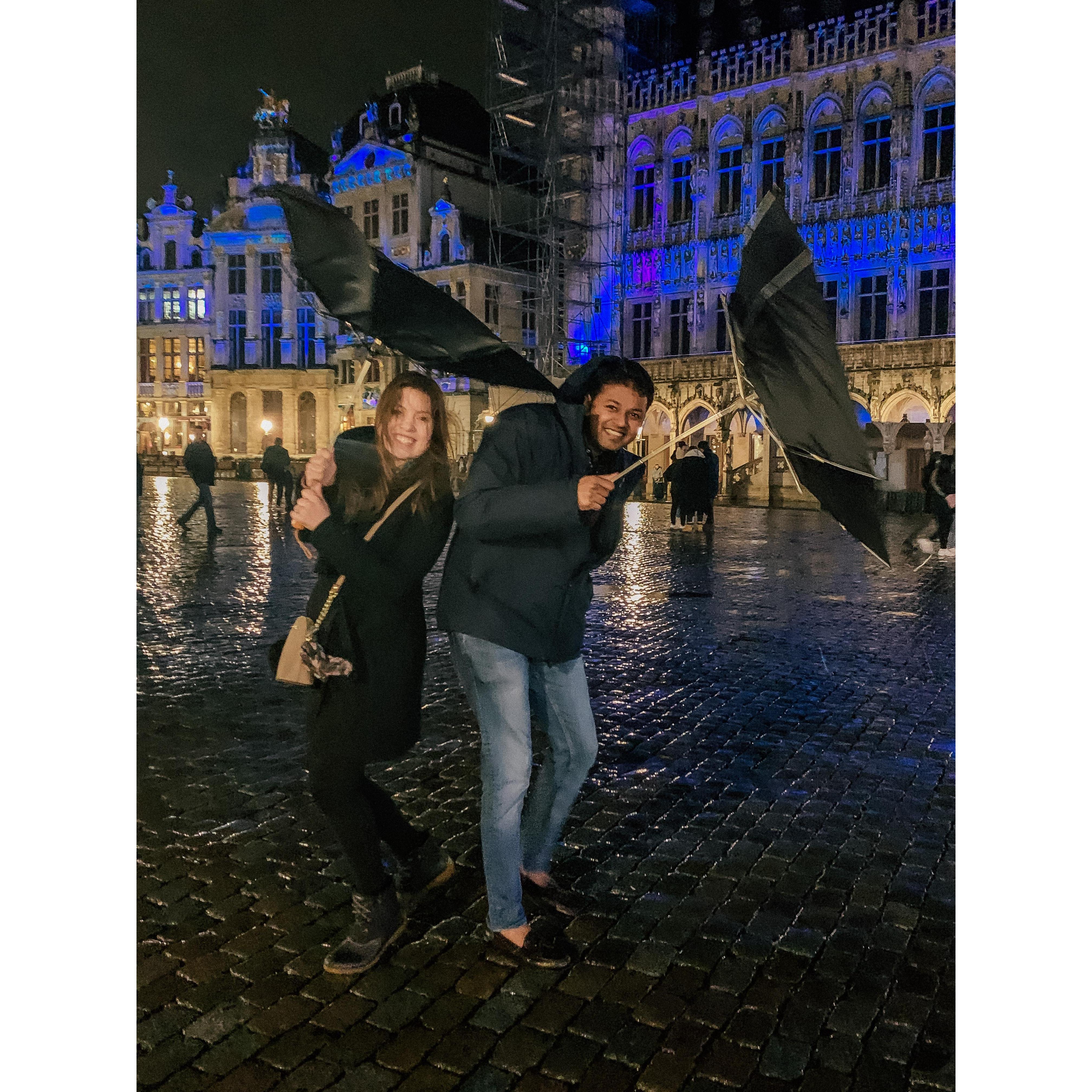 Getting blown away in Brussels, Belgium. February 2020