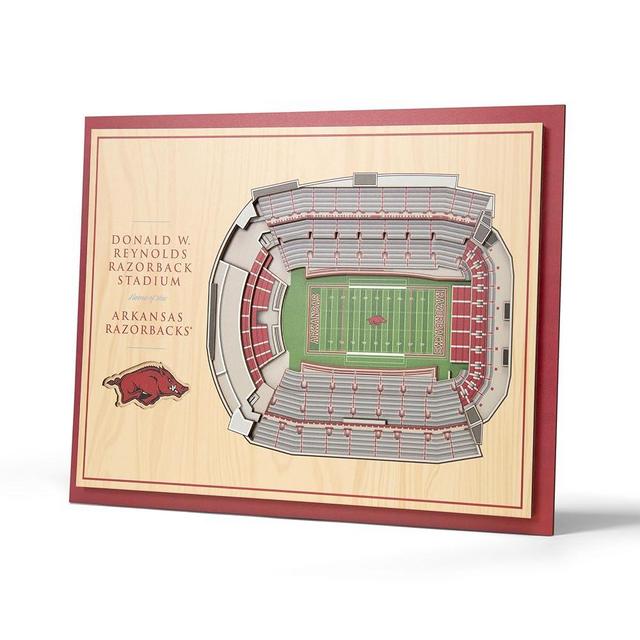 YouTheFan NCAA Arkansas Razorbacks 5-Layer StadiumView 3D Wall Art - Donald W. Reynolds Razorback Stadium