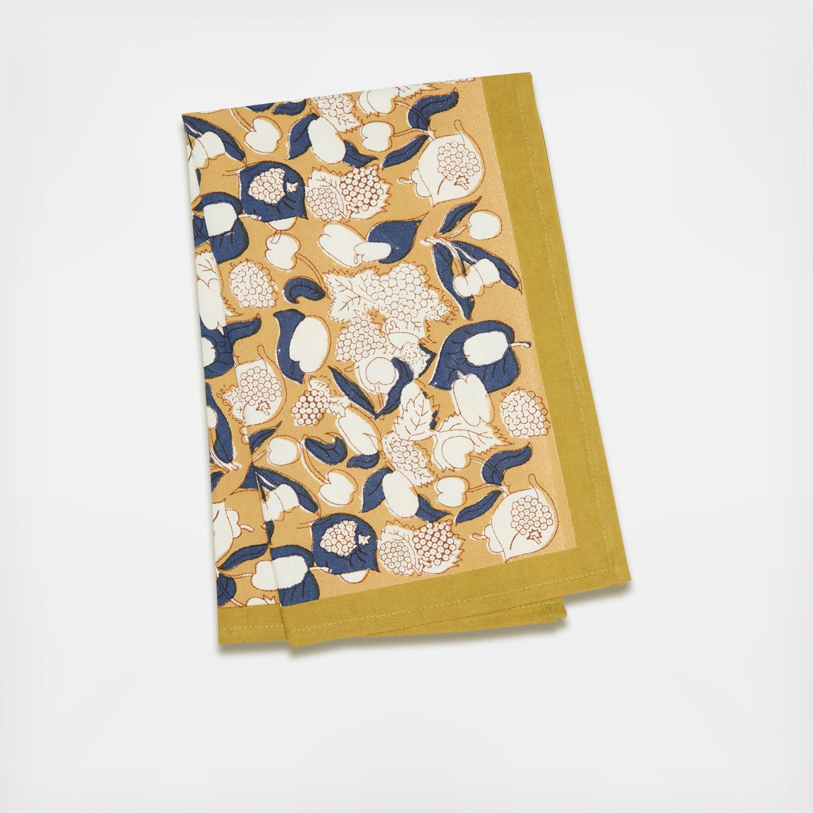 Couleur Nature - Forest Harvest Mustard & Blue Tea Towels - Thumbnail 4