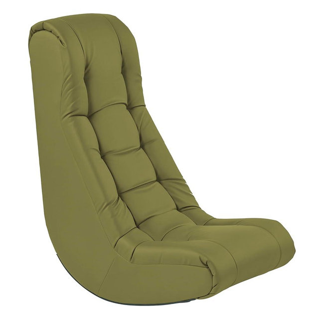 FDP Tufted Floor Rocker for Kids, Teens and Adults; Comfortable, Ergonomic Chair for Reading, Playing Video Games, or Watching TV - Fern Gray, 10488-FG