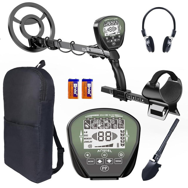 Metal Detector for Adults Professional, Higher Accuracy Gold and Silver Detector, Metal Detector Waterproof Pinpoint, Bigger LCD, 5 Mode, 10" IP68 Coil, New Advanced DSP Chip, Green