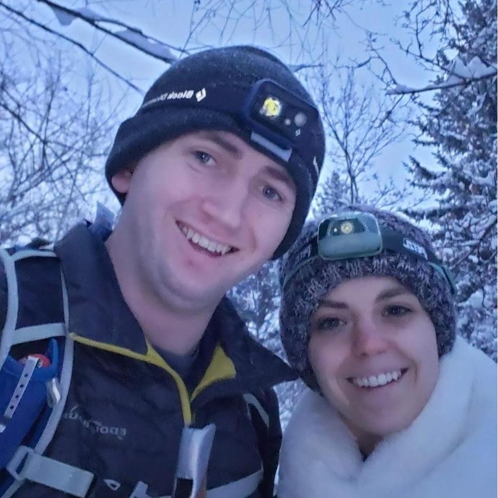 Cross Country Skiing around Bozeman in the dark - a favorite winter activity of ours.