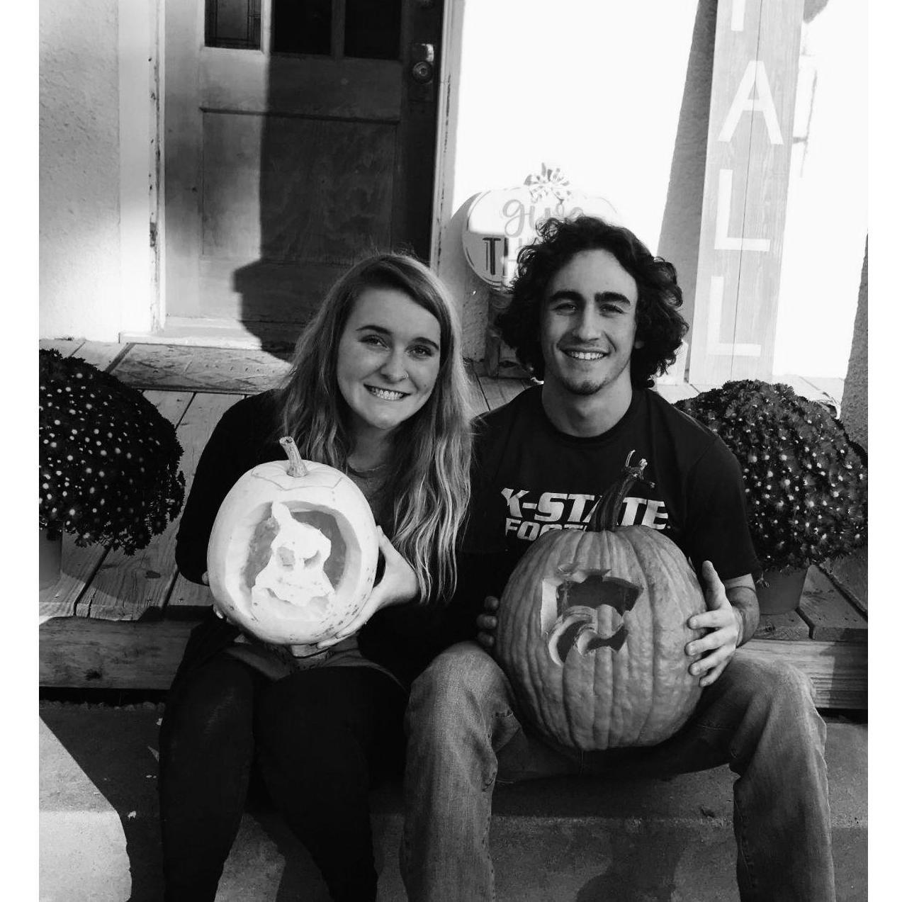 Hayden initially claimed he "wasn't a huge fan" of carving pumpkins when they started dating. Long story short, Hayden & Haley now visit a pumpkin patch and carve pumpkins EVERY October! ;)