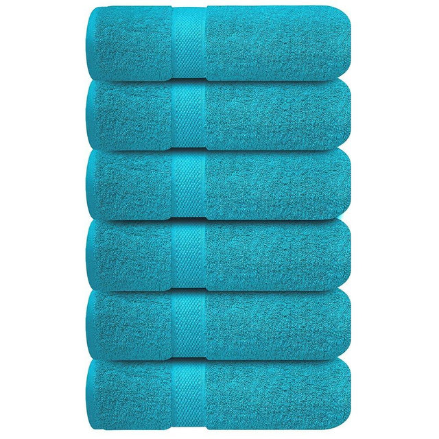 Infinitee Xclusives Teal Hand Towels for Bathroom - Set of 6 (16x28 inches) 600 GSM, 100% Cotton Ultra Soft, Quick Drying, Hotel Quality Hand Towel Set (Serene Teal)