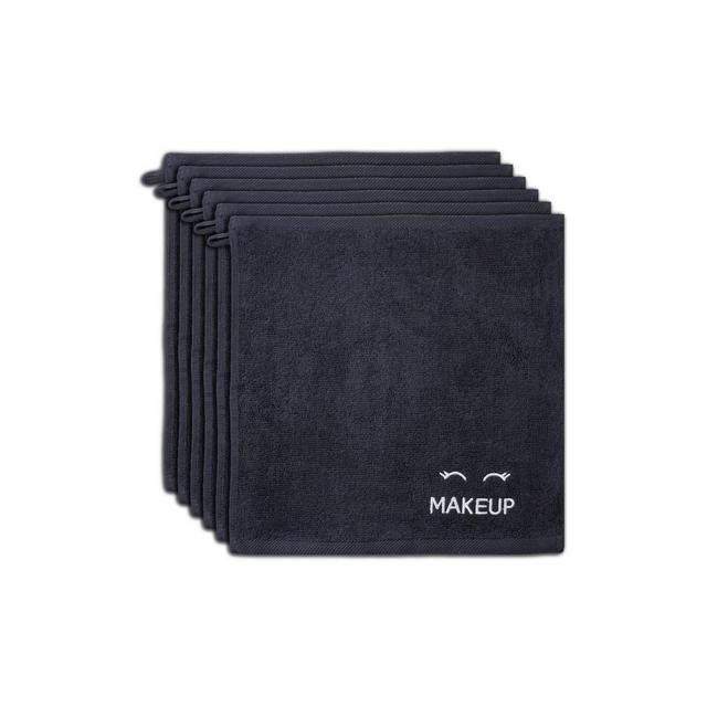 Luxury Hotel Collection Black Makeup Removal Washcloths Bleach Safe | Set of 6 | 13x13