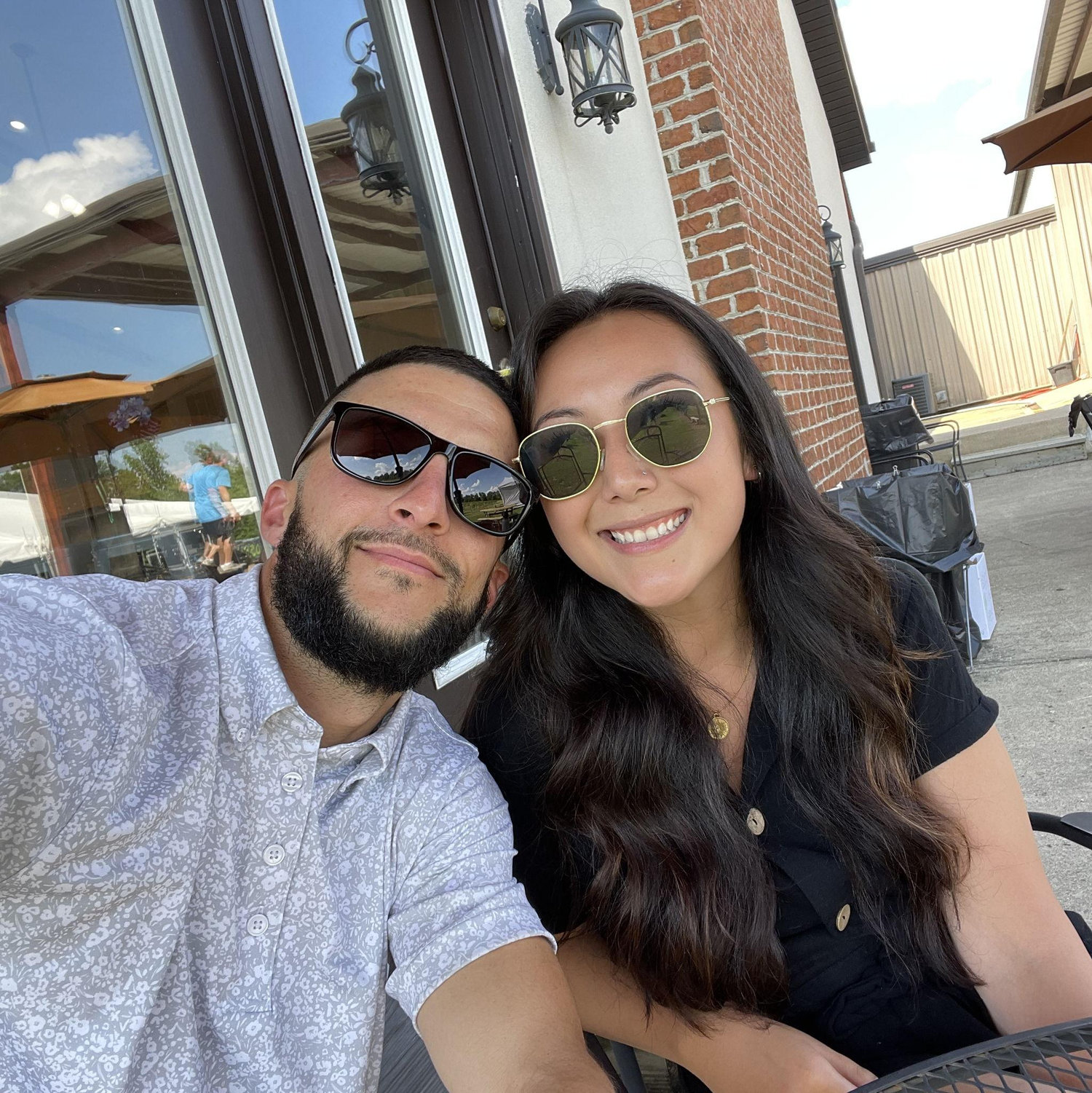 Our first picture together, celebrating Georgia's birthday in 2022.