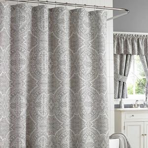 70 X 84 J. Queen New York Colette Shower Curtain in Silver