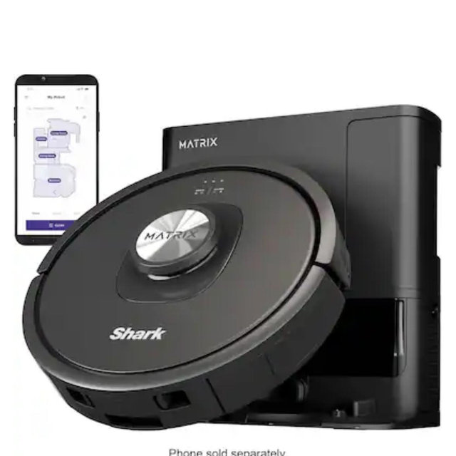 Shark - Matrix Self Empty Robot Vacuum with Bagless, 45-Day Capacity Base, Self-Cleaning Brushroll, Precision Mapping - Black