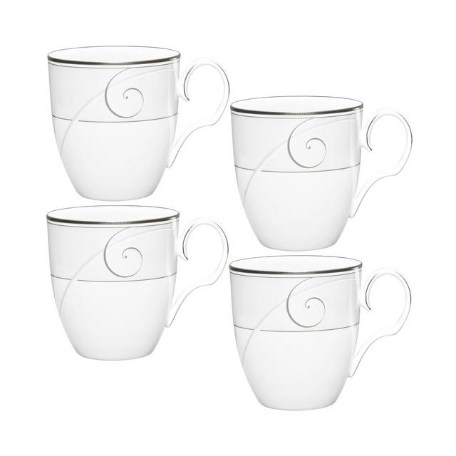 Noritake Platinum Wave Set of 4 Mugs, Service For 4