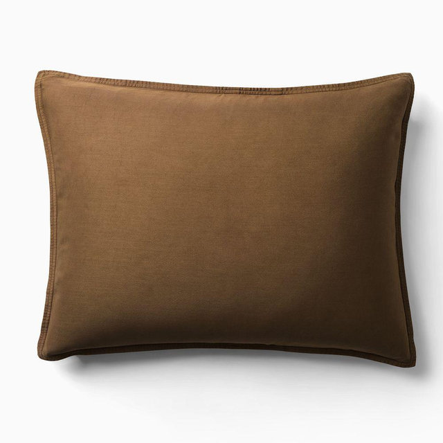 Brushed Tencel Twill King Sham, Cognac