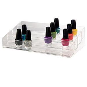 Clear Plastic Multi-Level Nail Polish Organizer | Holds up to 40 Bottles