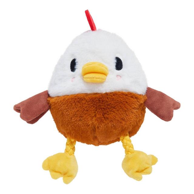 BARK Classic Fuzzy Farm Rooster Dog Toy - 4.25"