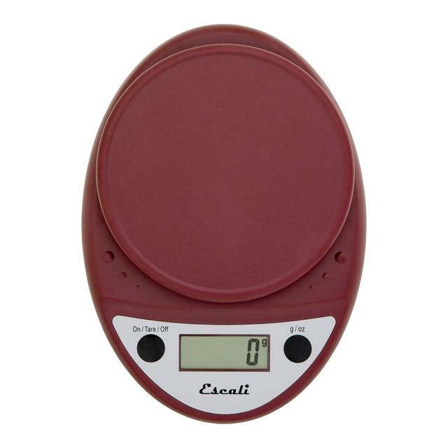 Escali Primo Digital Scale Warm Red: Kitchen Food Scale with Backlit Display, 11 lb Capacity, Battery Included