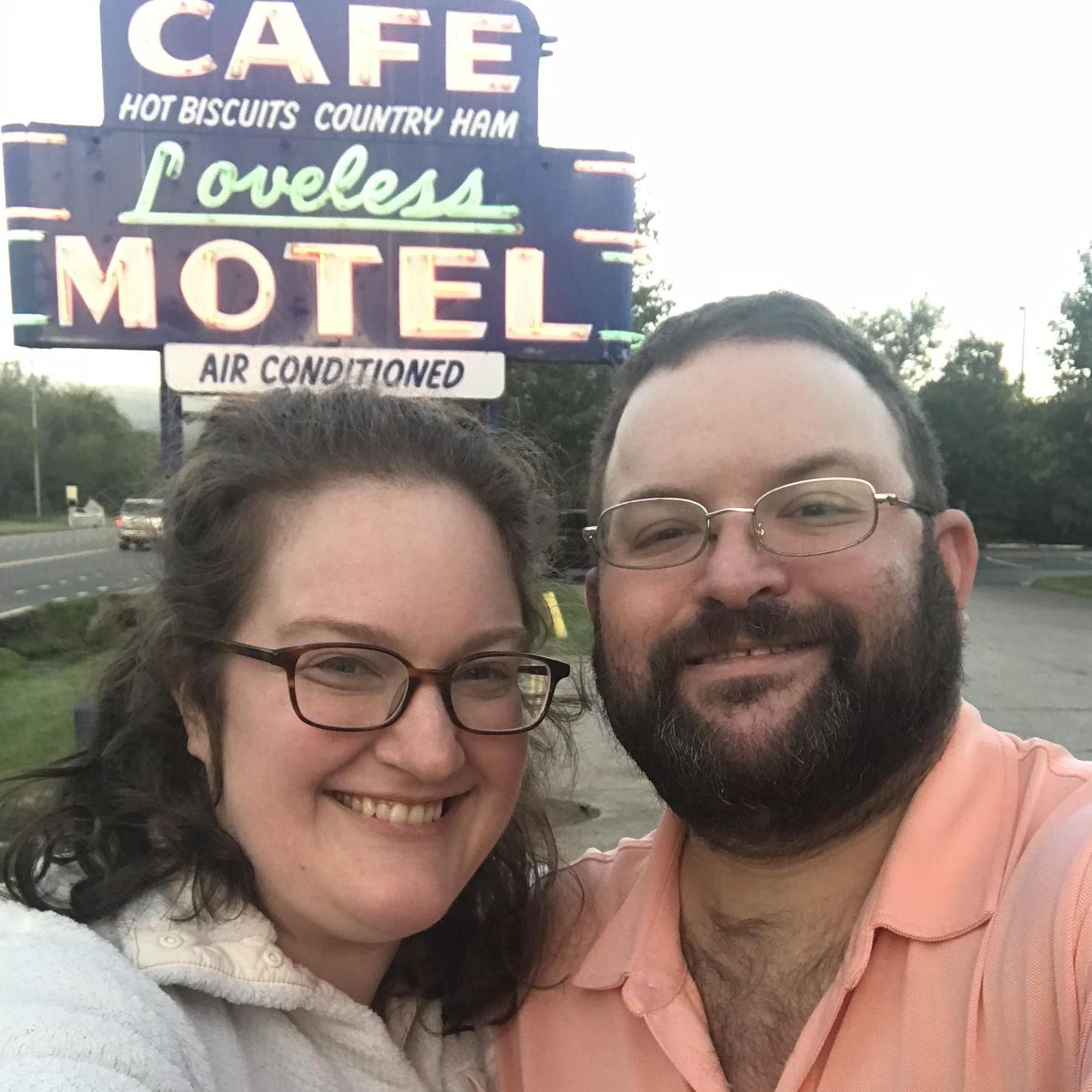 Our first picture as a couple. An early morning at the famous Cafe Loveless in Nashville.