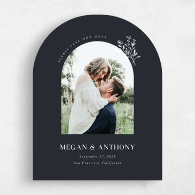Black Arch Wedding Save the Date - Bellisi Photo