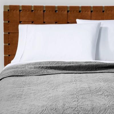 King Medallion Stitch Quilt Gray - Opalhouse™