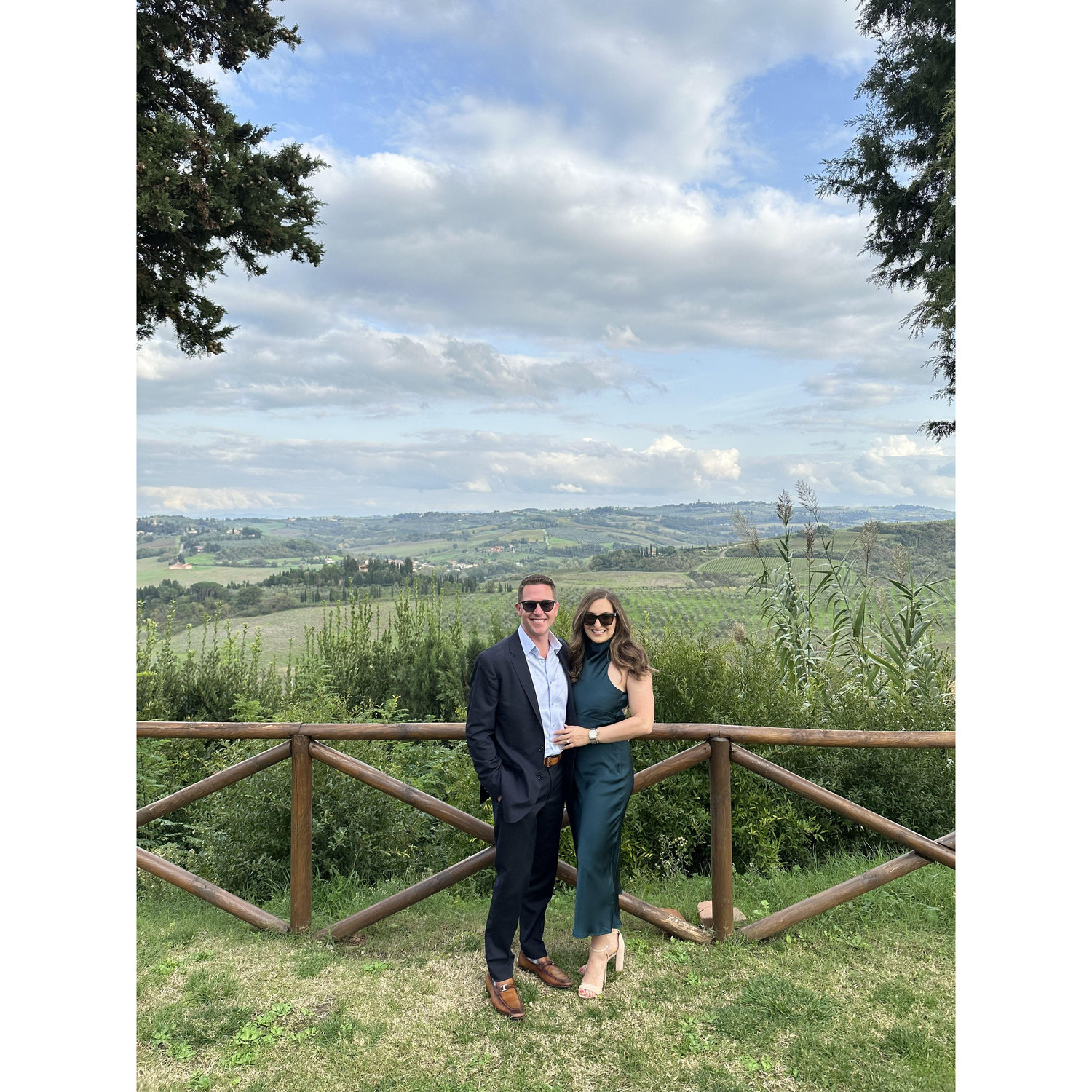 Enjoying the Tuscan countryside to our dear friends.