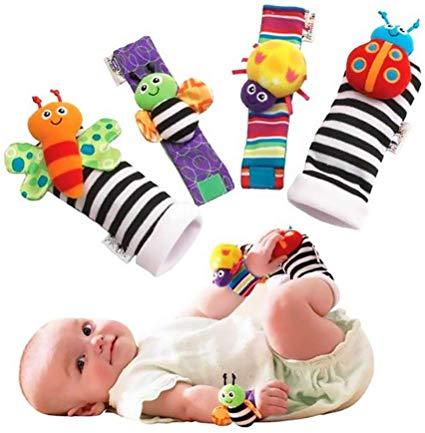 2 Foot Finders & Wrist Rattles Texture Toys