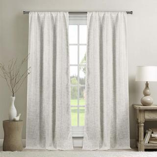 Abbie Metallic Pole Top Curtain Panel, Set of 2