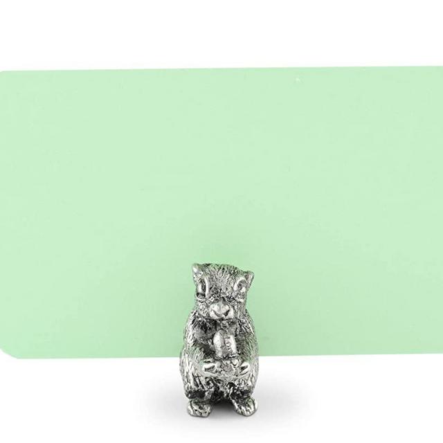 Vagabond House Pewter Squirrel Place Card Holder/Cheese Markers 1 inch Tall