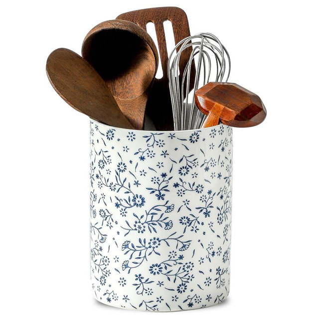 Tcetealc kitchen tool holder,kitchen spatula holder-extra large utensil holder,utensil holder ceramic apartment essentials（7.2in×6.2in）