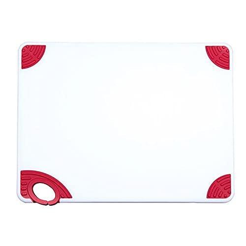 Winco CBN-1520RD, 15x20x1/2" Rectangular Cutting Board with Red Rubber Grip Hook, Plastic Chopping Board (Red)