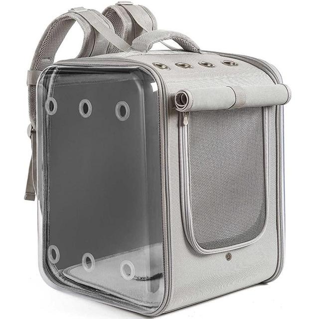 Petseek Cat Backpack Carrier Large Pet Backpack Carrier, 17lbs Load-Bearing Ventilated Design Dog Backpack Carrier for Small Dogs, Sturdy Cat Bubble Backpack for Travel, Hiking & Outdoor Use