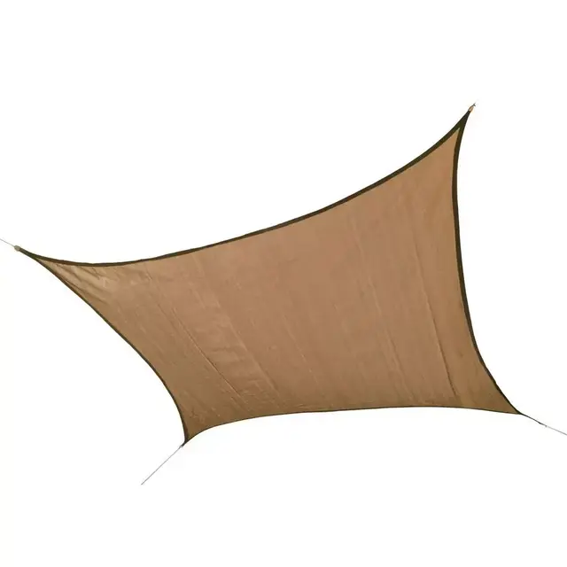 12 ft. W x 12 ft. L Square Sun Shade Sail in Sand (Poles Not Included) with Long-Life, Breathable, UV-Stabilized Fabric