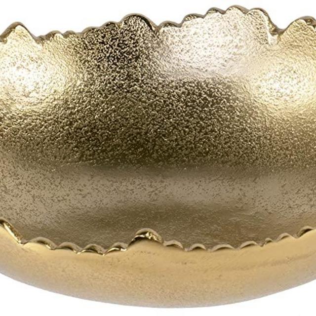 Gold Moon Decorative Torn Hammered Centerpiece Bowl, 9 Inches