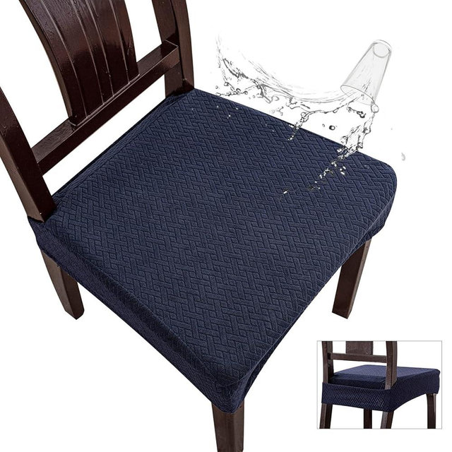 Genina Waterproof Seat Covers for Dining Room Chair Covers Set of 8, Stretch Jacquard Kitchen Parson Chair Slipcover Protector