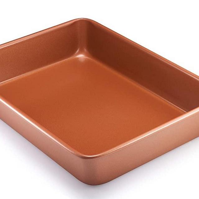 Gotham Steel 1359 Rectangle Nonstick Bakeware 9-Inch-by-13-Inch Baking Pan with Quick Release Coating, Brown