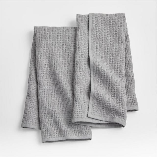 Diamond Piqué Indigo Dish Towels, Set of 2