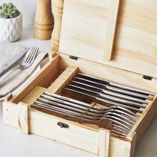 12 Piece Steak Knife Set with Wood Presentation Box