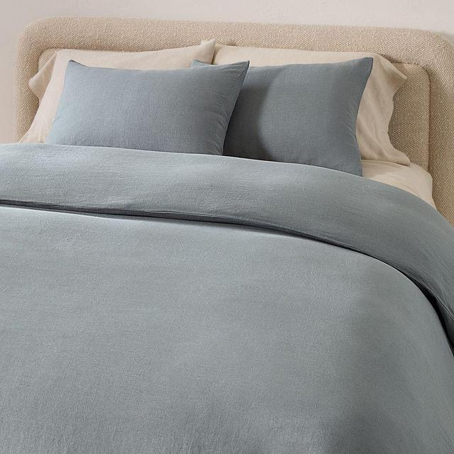 European Flax Linen Duvet, King/Cal.King, Steel Blue