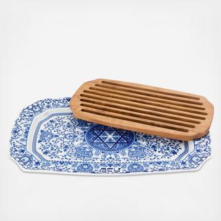 Challah Tray with Wood Insert
