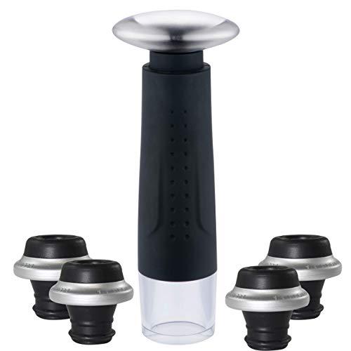 Fresh Pour - Wine Saver Pump Preserver with 4 vacuum Wine Stoppers | Bottle Sealer for Keep Wine Fresh up to 7 days