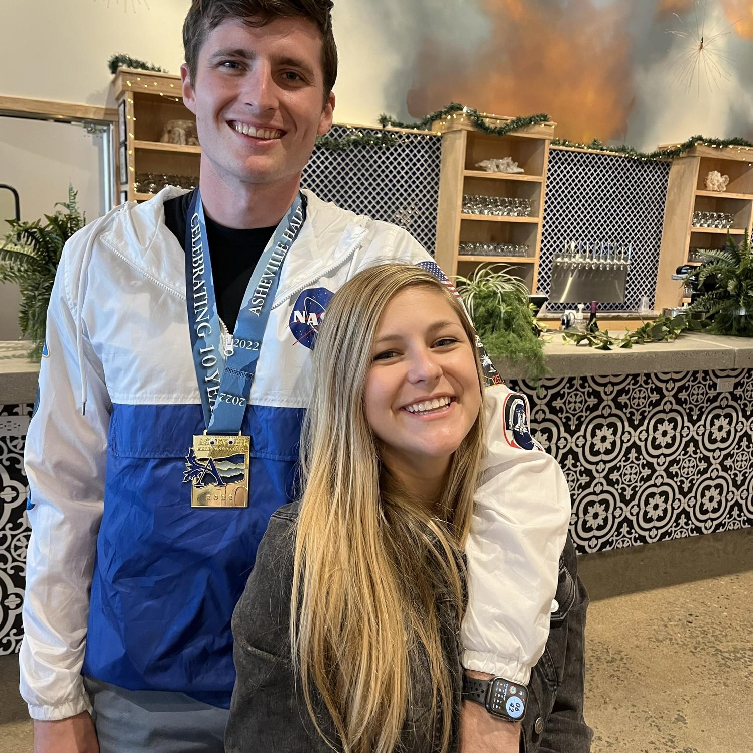 After Burk's half-marathon in Asheville, NC in March, 2022!